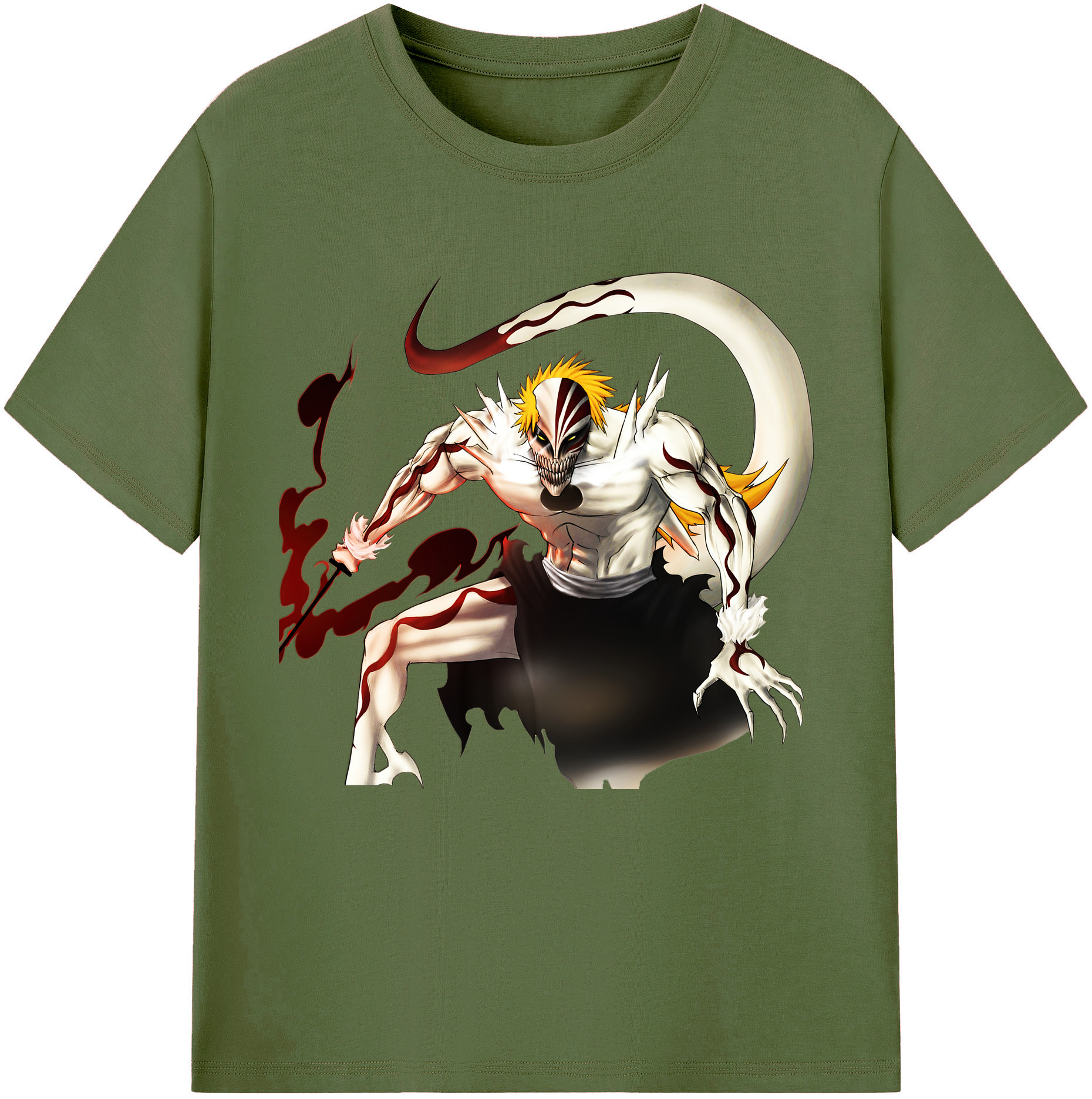 （画像用） ブリーチ 黒崎一護（くろさき いちご）BLEACH Kurosaki Ichigo 綿100％半袖Tシャツ（フロントプリント）